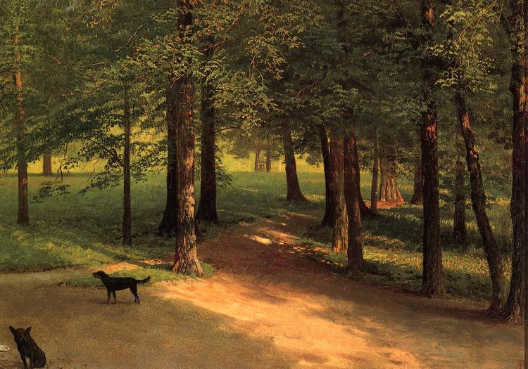 Albert Bierstadt Oil Painting Irvington Woods - Click Image to Close